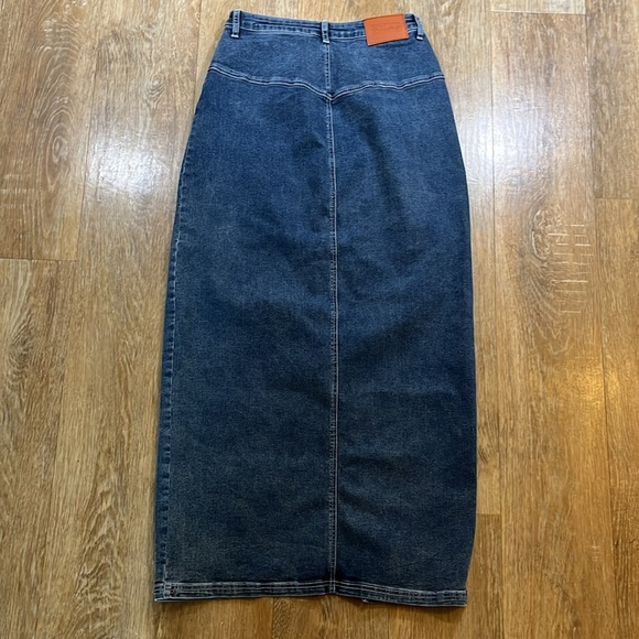 Princess Polly Batkins Denim Maxi Skirt Front Slit PP-DNM Women's 6 EUC Jean - Picture 10 of 14